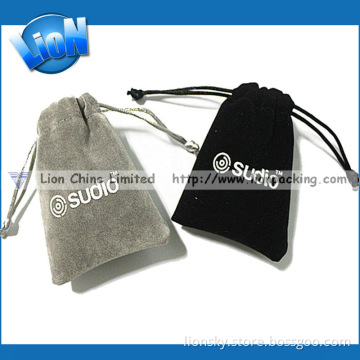 Recycled Velvet Bag with Logo Packing Jewellery (E-022)